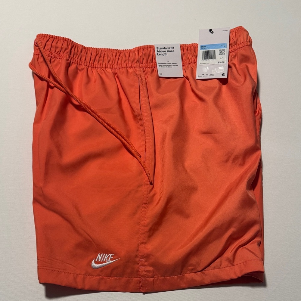 Nike Shorts Mens Medium Orange Mesh Lined PEACH